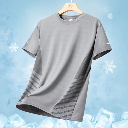 Running T-Shirt Men Silk Thin Quick Dry Short Sleeve Breathable Sports T-Shirt